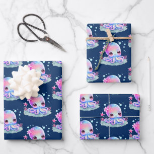 Cute Octopus Sea Creature Wrapping Paper Sheet