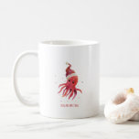 Cute Octopus Seas and Greetings Santa Hat Coffee Mug<br><div class="desc">What a delightful design for the ocean lover. A festive Christmas Octopus created in watercolor,  with a cute red Santa Hat perched on his head. Adorable. The message reads Seas and Greetings in a trendy font,  but this can be easily changed to say person's name.</div>