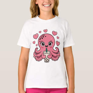 Cute Octopus with Bubble Tea – Kawaii Boba Lover T-Shirt