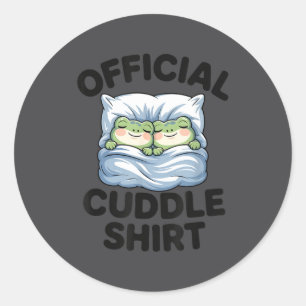 Cute Official Cuddle Frogs Cozy Classic Round Sticker