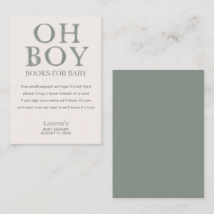 Cute Oh Boy Green Dots Minimal Books for Baby Enclosure Card