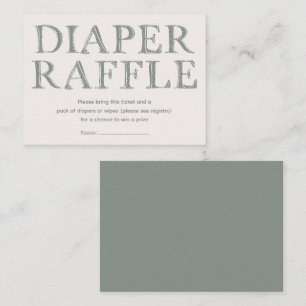 Cute Oh Boy Green Dots Minimal Diaper Raffle Enclosure Card