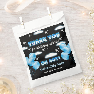 Cute Oh Boy Night Blue Balloons Modern Baby Shower Favour Bag