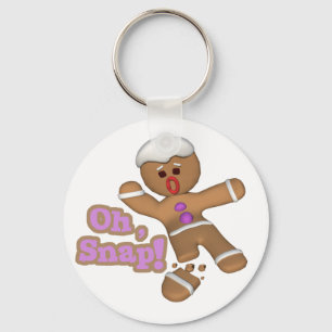 cute oh, snap gingerbread man cookie keychain