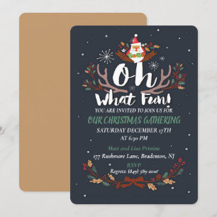 Cute Oh What Fun Christmas Party Invitation