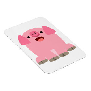 Cute Oinking Cartoon Pig Flexible Magnet