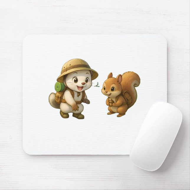 Cute Okojo and Squirrel – Okojo and Friends Mouse Pad (With Mouse)