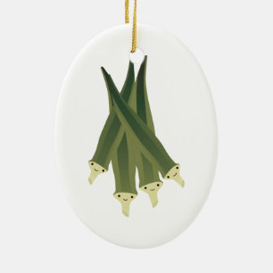 Cute Okra Ceramic Ornament