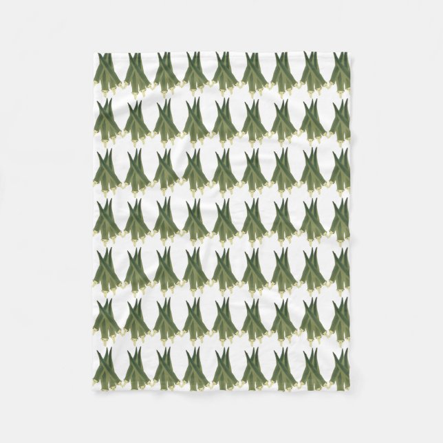 Cute Okra Fleece Blanket (Front)