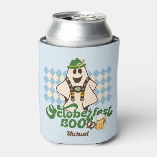 Cute Oktoberfest Ghost Spooky Season Can Cooler