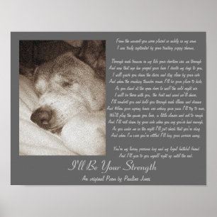 cute old akita dog add your own photo poem poster