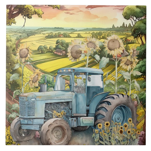 cute Old Country truck  Tile (Front)
