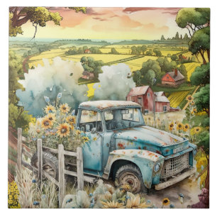 cute Old Country truck Tile