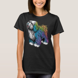 Cute Old English Sheepdog Dog on Bobtail Lover T-Shirt