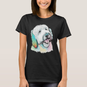 Cute Old English Sheepdog Dog on Bobtail T-Shirt