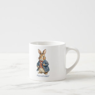 Cute Old Fashion Bunny Personalize Espresso Cup
