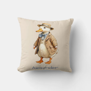 Cute Old Fashion Ducky Personalize Throw Pillow