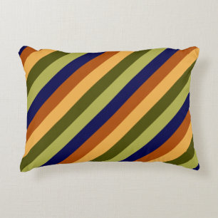 Cute Olive Sage Navy Stripes Accent Pillow
