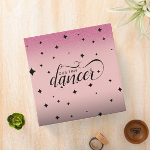 Cute Ombre Pink Glitter Starry Tiny Dancer Binder