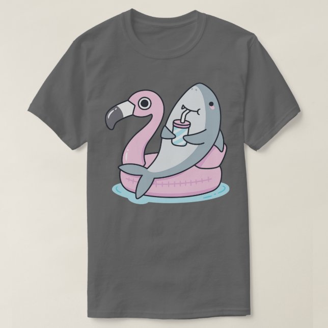 Cute  On Flamingo Pool Float T-Shirt (Design Front)