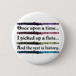 Cute Once Upon A Time Flute 2 Inch Round Button
