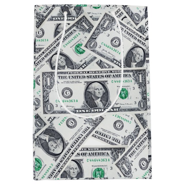 Cute One Dollar Bill GIFT BAG (Front)