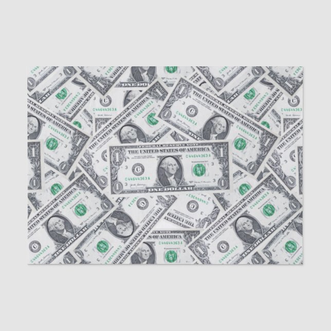 Cute One Dollar Bill TISSUE PAPER (Front)