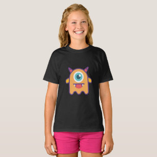 Cute One-Eyed Monster on Girl's T-Shirt