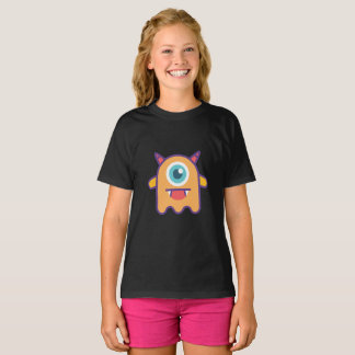 Cute One-Eyed Monster on Girl's T-Shirt