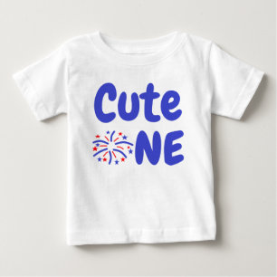 Cute One Firework 1st Birthday Baby T-Shirt