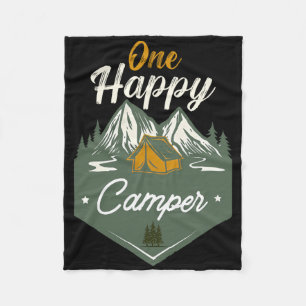 Cute One Happy Camper Birthday Camping Family Matc Fleece Blanket