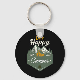 Cute One Happy Camper Birthday Camping Family Matc Keychain