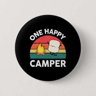 Cute One Happy Camper Kids Toddler Girl Marshmallo 2 Inch Round Button