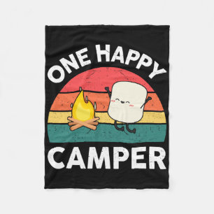 Cute One Happy Camper Kids Toddler Girl Marshmallo Fleece Blanket