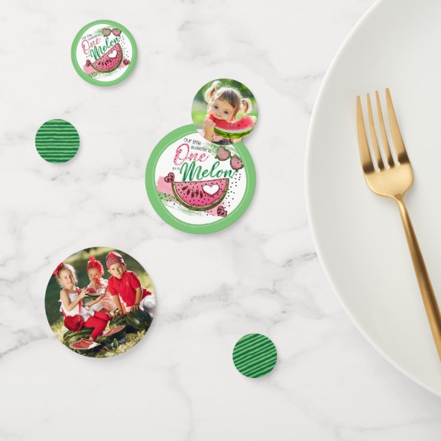 Cute One In A Melon Party Photo Confetti (Group)