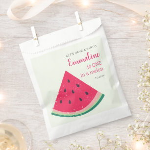 Cute One In A Melon Watermelon 1st Birthday Favour Bag