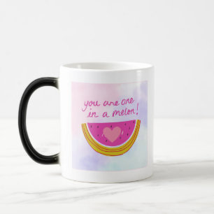 Cute "One in a Melon" Watermelon Design Magic Mug