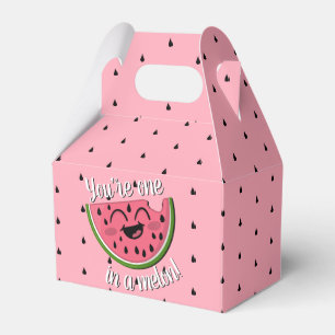 Cute One in a Melon Watermelon Girl 1st Birthday Favor Box
