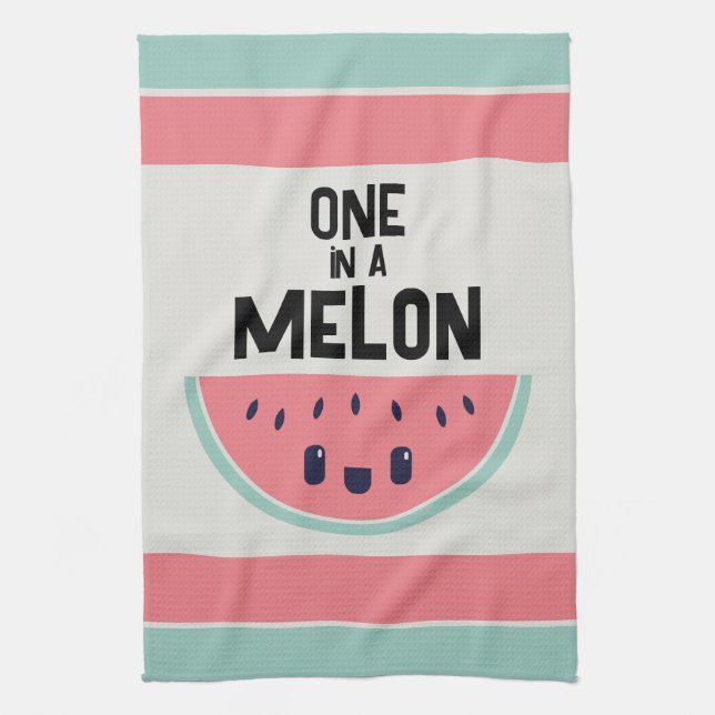 Cute One In A Melon Watermelon Kitchen Towel (Vertical)