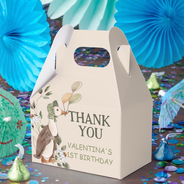 Cute One Silly Goose Nursery Rhymes Birthday Favor Box (Party)