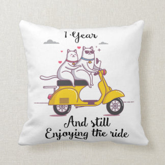 Cute one year Anniversary gift for him & her Throw Pillow