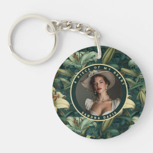 Cute One Year Anniversary Gifts Floral Lilies Keychain