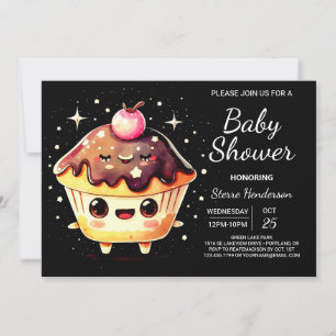 Cute Online Little Muffin Boy Baby Shower Invitation