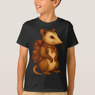 Cute opossum backpacker camping hiker forest T-Shirt