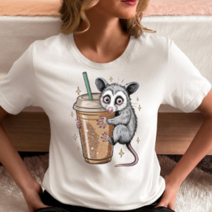 Cute Opossum Coffee – Funny Animal Latte Lover T-Shirt
