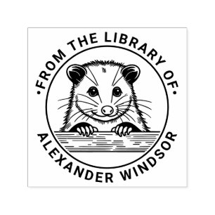 Cute Opossum Head #3 Library Book Name Self-inking Stamp