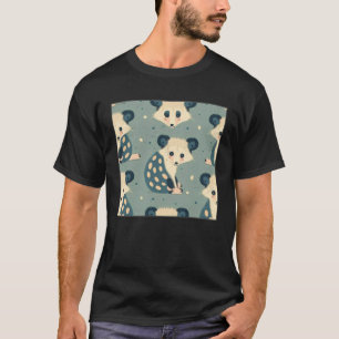 Cute Opossum Illustration Unique Tiny Women Men Ki T-Shirt