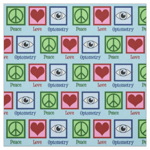 Cute Optometrist Peace Love Optometry Fabric