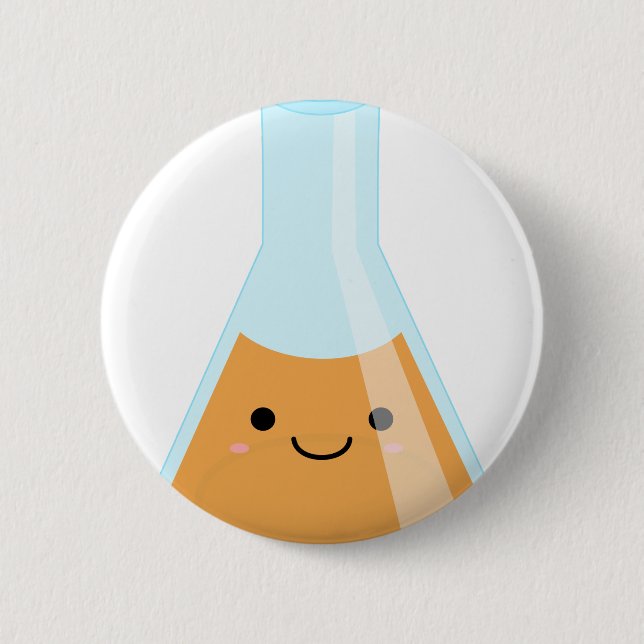 Cute orange alchemy kawaii flask 2 inch round button (Front)