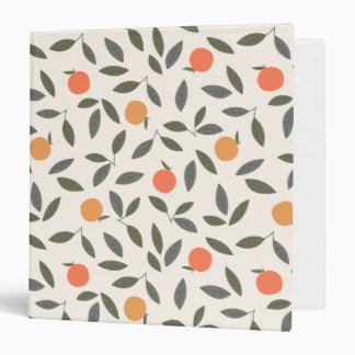 Cute Orange and Leaves Pattern Binder